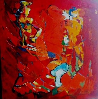 Painting titled "danseursflamenco.jpg" by Flore Depes, Original Artwork