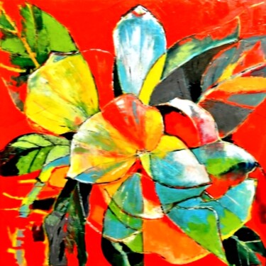 Peinture intitulée "magnolia-personifie…" par Flore Depes, Œuvre d'art originale