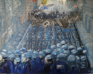 Painting titled "2017-la-manif.png" by Florence Dunet-Paquet, Original Artwork, Oil