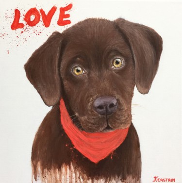 « LOVE » 30x30x2 cm ©2018 par FLORE CASTAIN