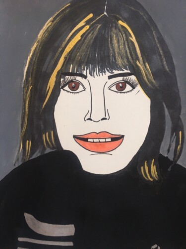 Drawing titled "FEMME 89" by Florence Aubry, Original Artwork, Acrylic
