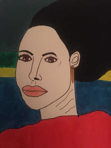 Drawing titled "FEMME 98" by Florence Aubry, Original Artwork, Acrylic