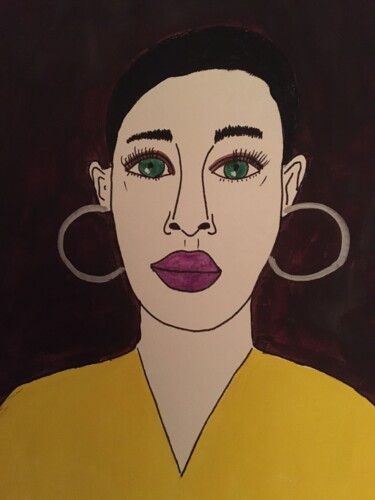 Drawing titled "FEMME 100" by Florence Aubry, Original Artwork, Acrylic
