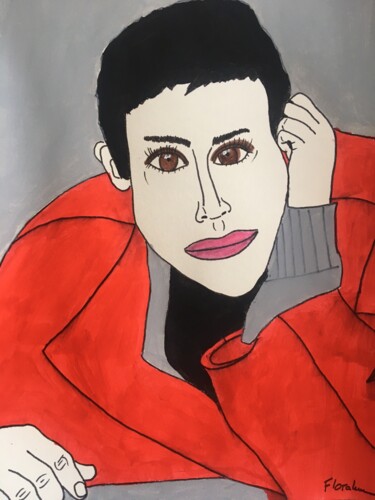 Drawing titled "FEMME 124" by Florence Aubry, Original Artwork, Acrylic