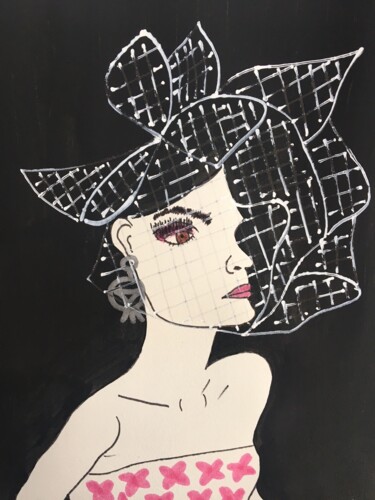 Drawing titled "FEMME 155" by Florence Aubry, Original Artwork, Acrylic