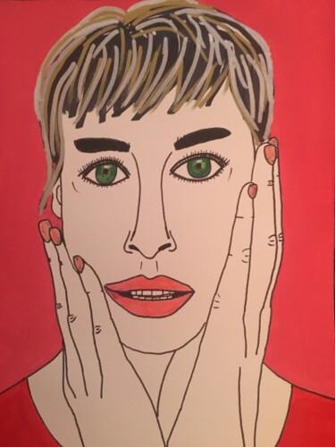 Drawing titled "Femme 182" by Florence Aubry, Original Artwork, Acrylic