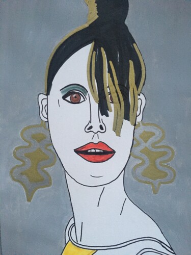 Drawing titled "Femme 186" by Florence Aubry, Original Artwork, Acrylic