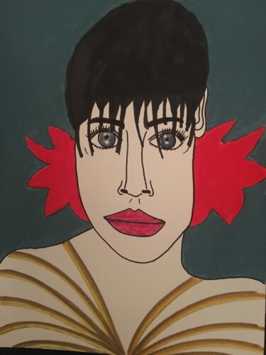 Drawing titled "Femme 218" by Florence Aubry, Original Artwork, Acrylic
