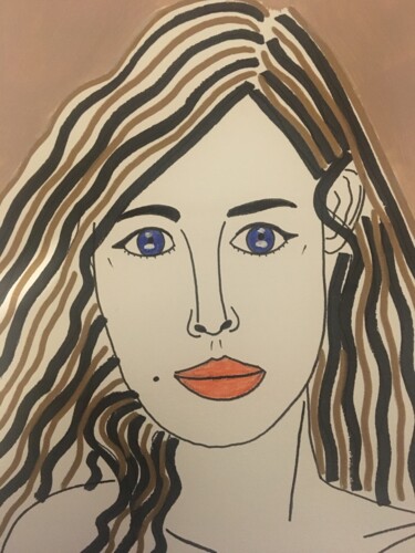 Drawing titled "Femme 252" by Florence Aubry, Original Artwork, Acrylic