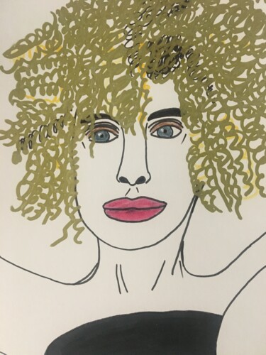 Drawing titled "Femme 284" by Florence Aubry, Original Artwork, Marker