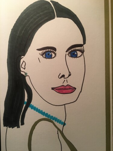 Drawing titled "Femme 288" by Florence Aubry, Original Artwork, Marker