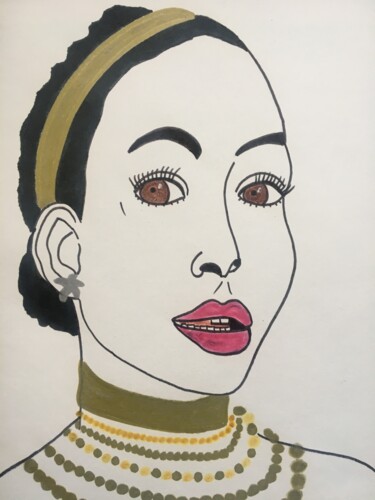 Drawing titled "Femme 290" by Florence Aubry, Original Artwork, Marker