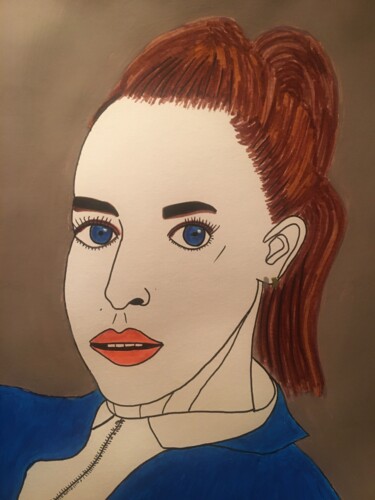 Drawing titled "Femme 292" by Florence Aubry, Original Artwork, Acrylic