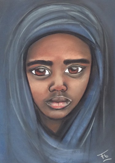 Dessin intitulée "Keyah" par Florence Bonin, Œuvre d'art originale, Pastel