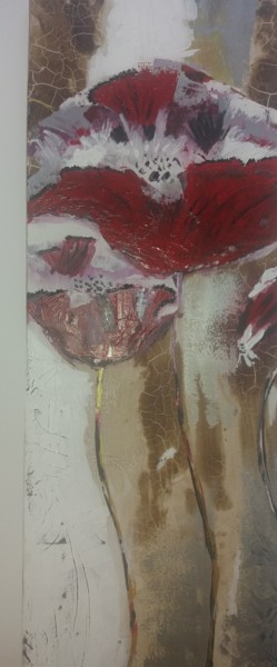Painting titled "Rouge" by Florence Castera, Original Artwork, Acrylic
