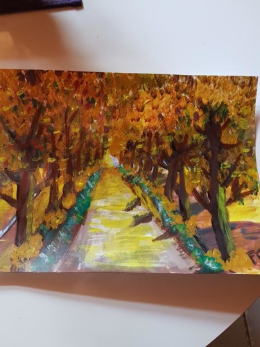 Painting titled "paysage-d-automne-3…" by Florence Thomère, Original Artwork