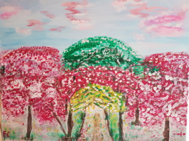 Painting titled "arbres-magiques.jpg" by Florence Thomère, Original Artwork