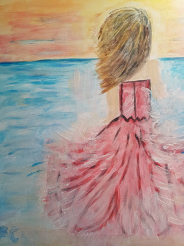 Malerei mit dem Titel "dame en rose.jpg" von Florence Thomère, Original-Kunstwerk