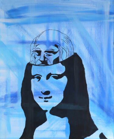 Peinture intitulée "Joconde - en tête à…" par Florence Debertonne-Dassule (FD²), Œuvre d'art originale, Acrylique Monté sur…
