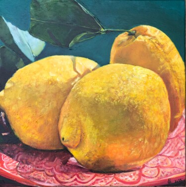 Peinture intitulée "Petit soleil de Méd…" par Florence Gillot, Œuvre d'art originale, Huile Monté sur Châssis en bois