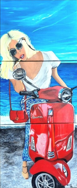 Painting titled "GOOD BYE !" by Florence Giraud, Original Artwork, Acrylic Mounted on Other rigid panel