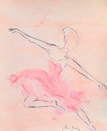 Painting titled "La danseuse rose" by Florence Giraud, Original Artwork, Acrylic