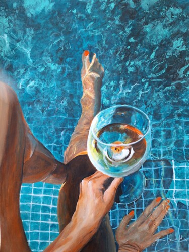Peinture intitulée "Vacances" par Florence Giraud, Œuvre d'art originale, Acrylique