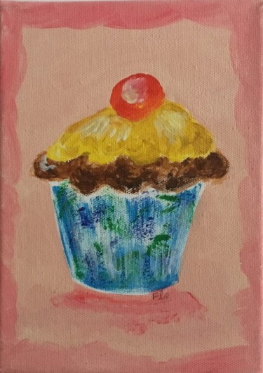 Painting titled "cup cake, peinture…" by Flo, Original Artwork, Acrylic