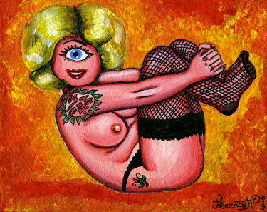 Schilderij getiteld "Miss Cyclope Loretta" door Florence H, Origineel Kunstwerk, Acryl