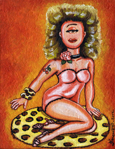 Painting titled "Miss Cyclope à la c…" by Florence H, Original Artwork, Acrylic