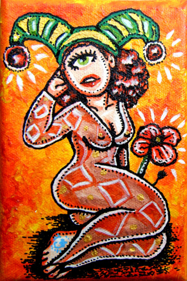 Pintura intitulada "Mini Miss Cyclope B…" por Florence H, Obras de arte originais, Acrílico