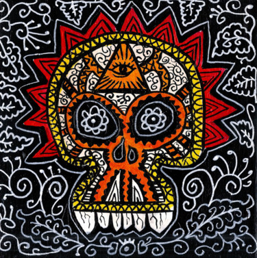 Pintura titulada "Tête de mort : Skul…" por Florence H, Obra de arte original, Acrílico