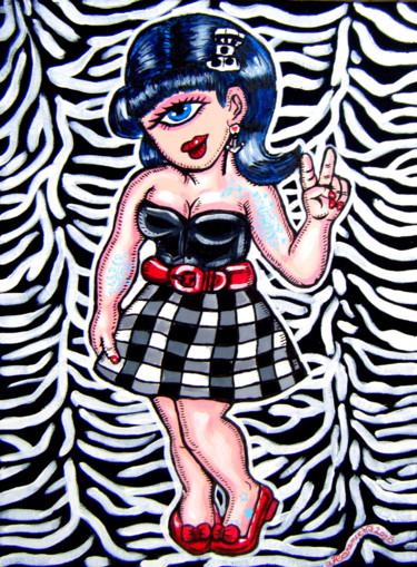 Painting titled "Pop Art : Miss cycl…" by Florence H, Original Artwork, Acrylic