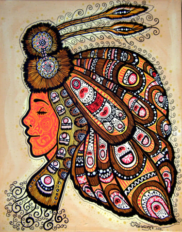 Malerei mit dem Titel "Profil de Papillon…" von Florence H, Original-Kunstwerk, Acryl