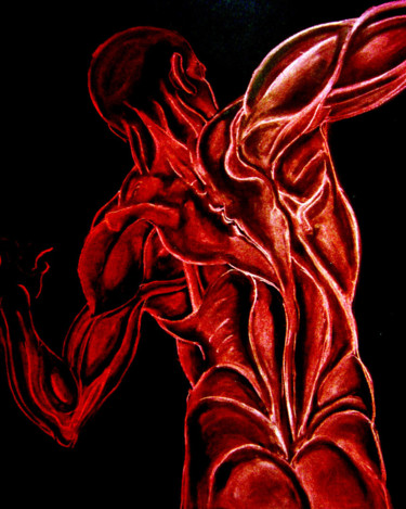 Dibujo titulada "Etude de dos" por Florence H, Obra de arte original, Pastel