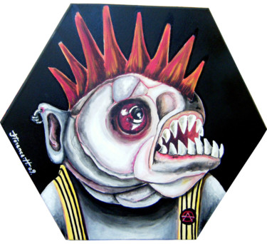 Painting titled "Bestiaire : Punk Pi…" by Florence H, Original Artwork, Acrylic