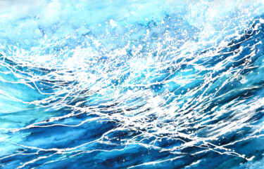 "Mer turquoise" başlıklı Tablo Florence Hernandez tarafından, Orijinal sanat, Suluboya