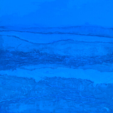 Art textile intitulée "Carre bleu azur - A…" par Florence Hernandez, Œuvre d'art originale, Acrylique Monté sur Châssis en b…