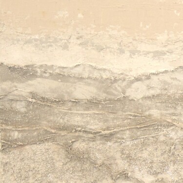 Art textile intitulée "Carré sable" par Florence Hernandez, Œuvre d'art originale, Fibre Textile Monté sur Châssis en bois