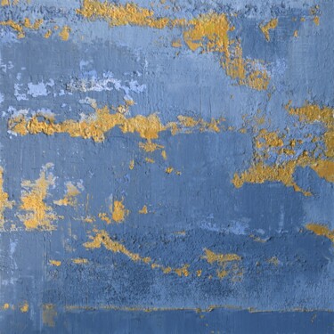 Pintura titulada "Carré or et gris -…" por Florence Hernandez, Obra de arte original, Acrílico Montado en Bastidor de camill…