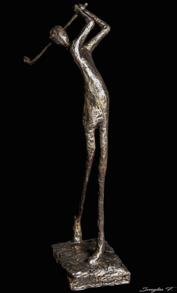 Sculpture intitulée "golfeur Bronze" par Florence Scaglia, Œuvre d'art originale