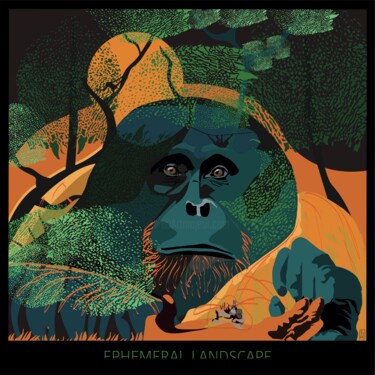 Arte digitale intitolato "Orang Outan de la s…" da Florence Jourdàa, Opera d'arte originale, Pittura digitale Montato su All…