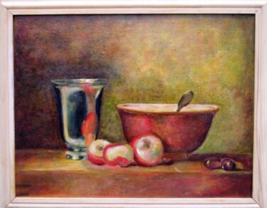 Painting titled "copie de Chardin Na…" by Florence Marion, Original Artwork