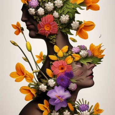 Digital Arts titled "The face of Spring" by Florence Oulhiou, Original Artwork, AI generated image