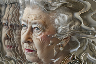 Arte digitale intitolato "Queen Elisabeth II…" da Florence Oulhiou, Opera d'arte originale, Immagine generata dall'IA