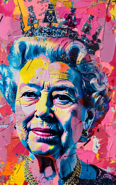 Digital Arts titled "Queen Elisabeth II…" by Florence Oulhiou, Original Artwork, AI generated image