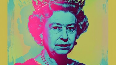 数字艺术 标题为“Queen Elisabeth II…” 由Florence Oulhiou, 原创艺术品, AI生成的图像