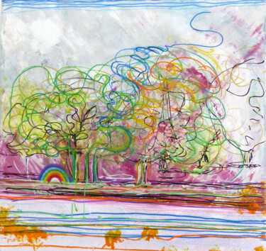 Картина под названием "Tree 3" - Florence Poiret, Подлинное произведение искусства, Акрил