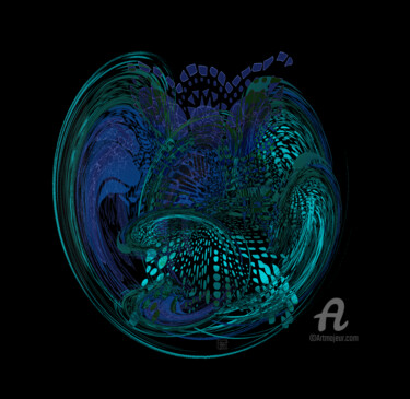 Arts numériques intitulée "aqua-1" par Florence Provost, Œuvre d'art originale, Peinture numérique