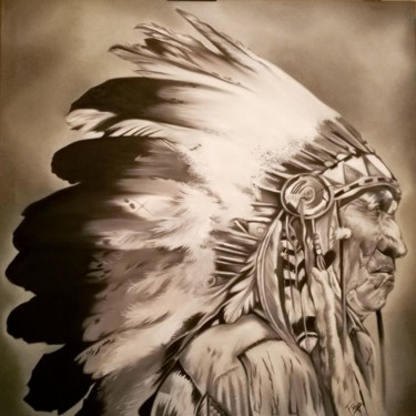 Malerei mit dem Titel "Sioux Chief" von Florence Roger, Original-Kunstwerk